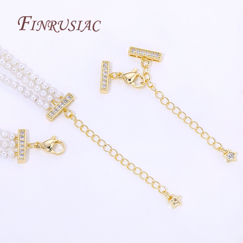 18K Gold Plated 3-row Pearl Ne - Pearl Trim Chain review and price