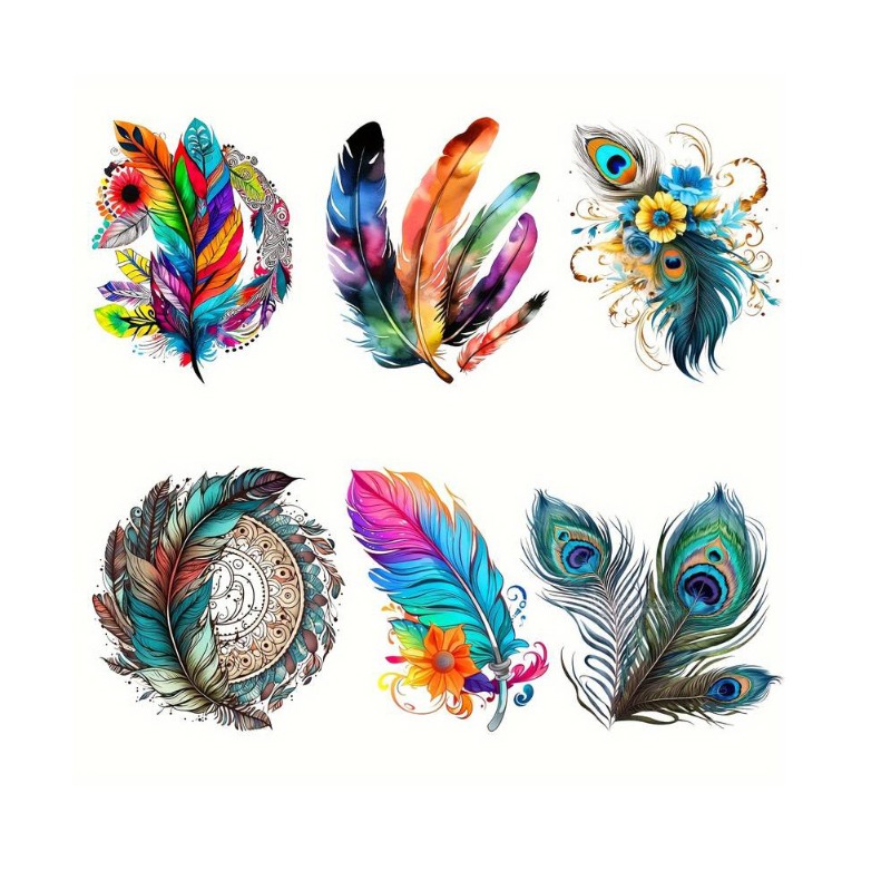 Colorful Feather Bohemian Iron - Embroidery Craft review and price