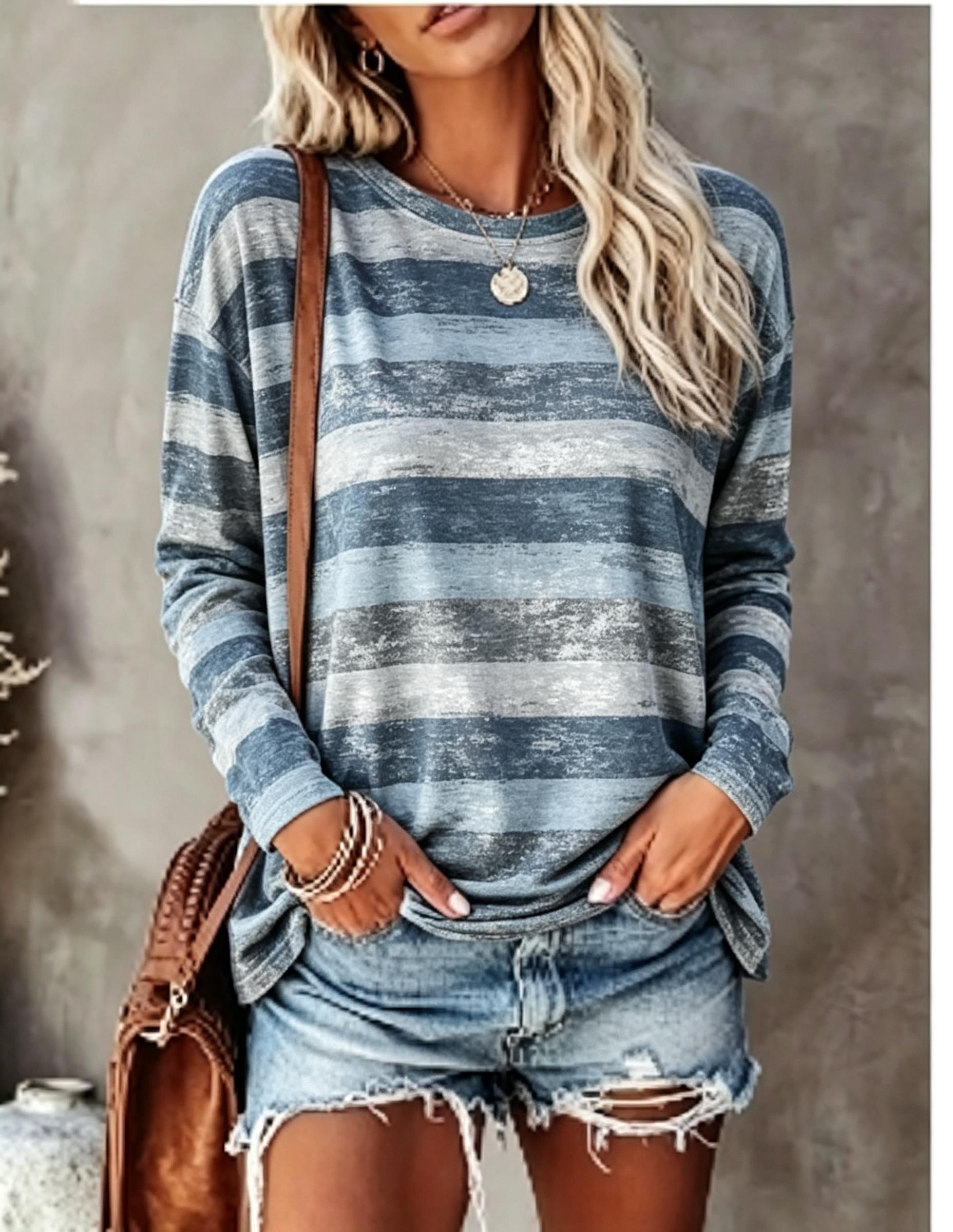 Women Long Sleeve T‑Shirt Vint - Embellish Knit review and price