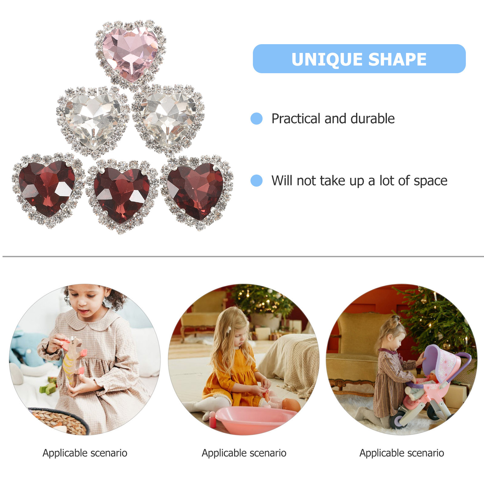 30Pcs Heart Sewing Rhinestone  - Embellishment Glue Craft review and price
